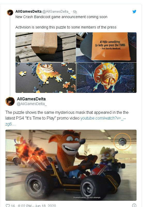Activision намекает на новый Crash Bandicoot