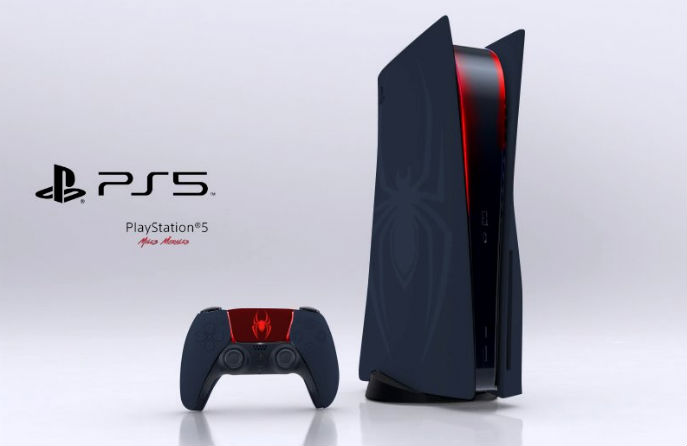 Черная PlayStation 5 в новом стиле Человека Паука