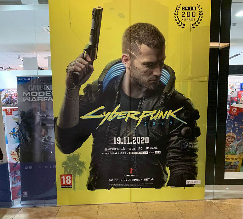 Промо-баннер Cyberpunk 2077 для PS5 и Xbox Series X