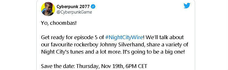 Объявлена новая трансляция по Cyberpunk 2077 Night City Wire